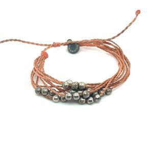Pura Vida Silver Beads Orange Bracelet